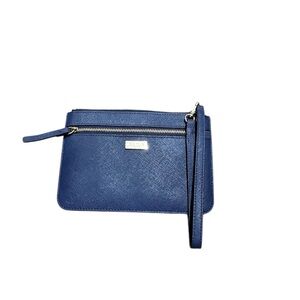 Kate Spade Navy Blue Leather Zip Wristlet